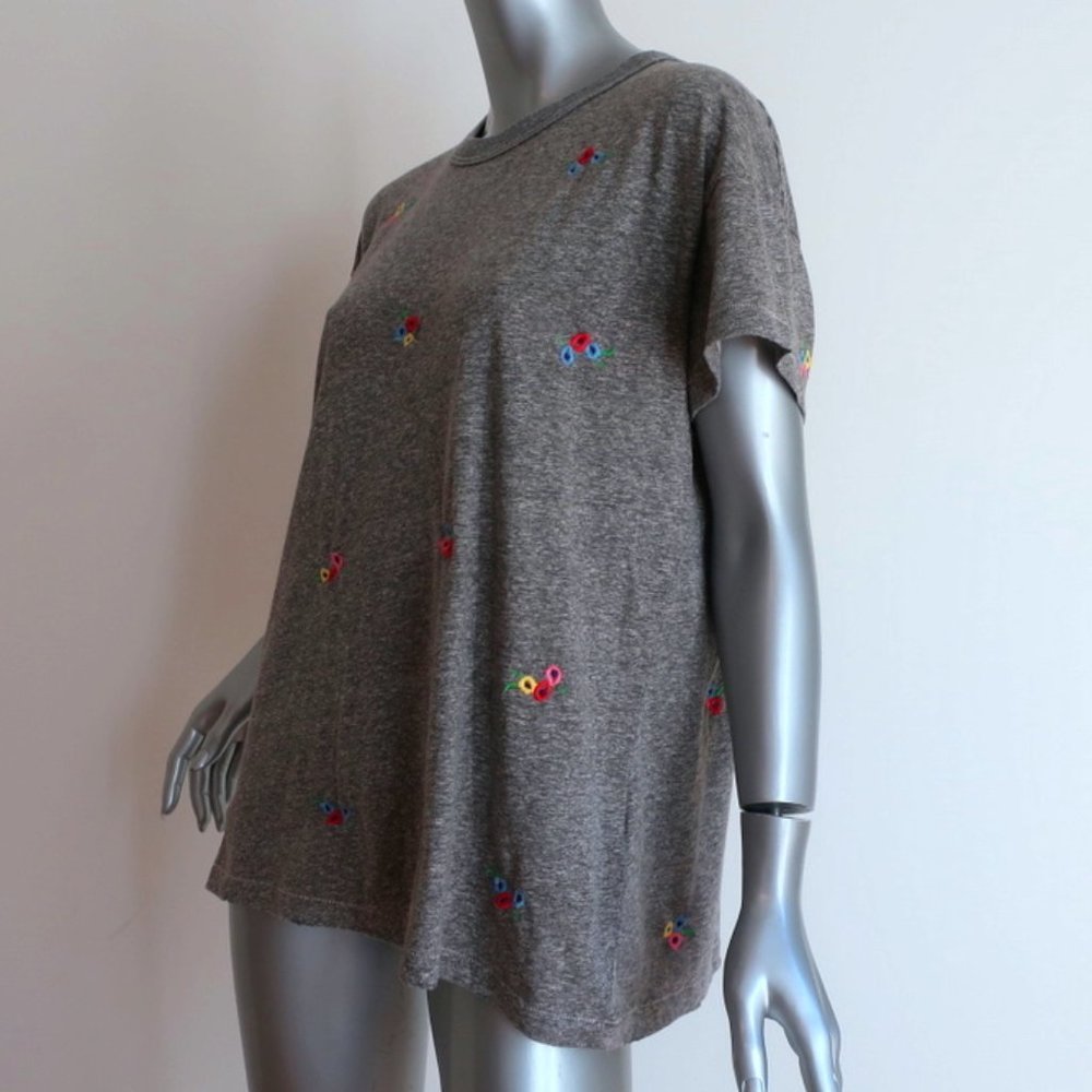 The Great Boxy Crew Tee Floral-Embroidered 2 NEW - Picture 4 of 8